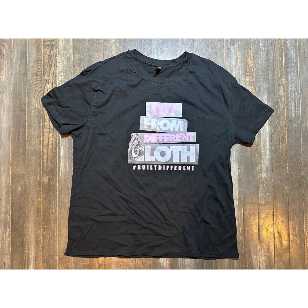 PFR New York Mens 2X Black Cut From Different Cloth Graphic T-Shirt Cotton Tee